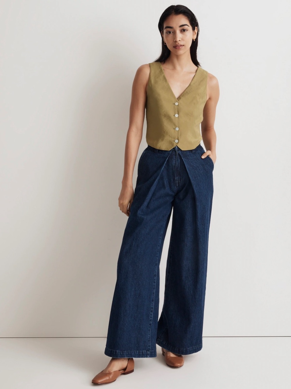 NWT Madewell Katrina Crop Vest Top in Softdrape
